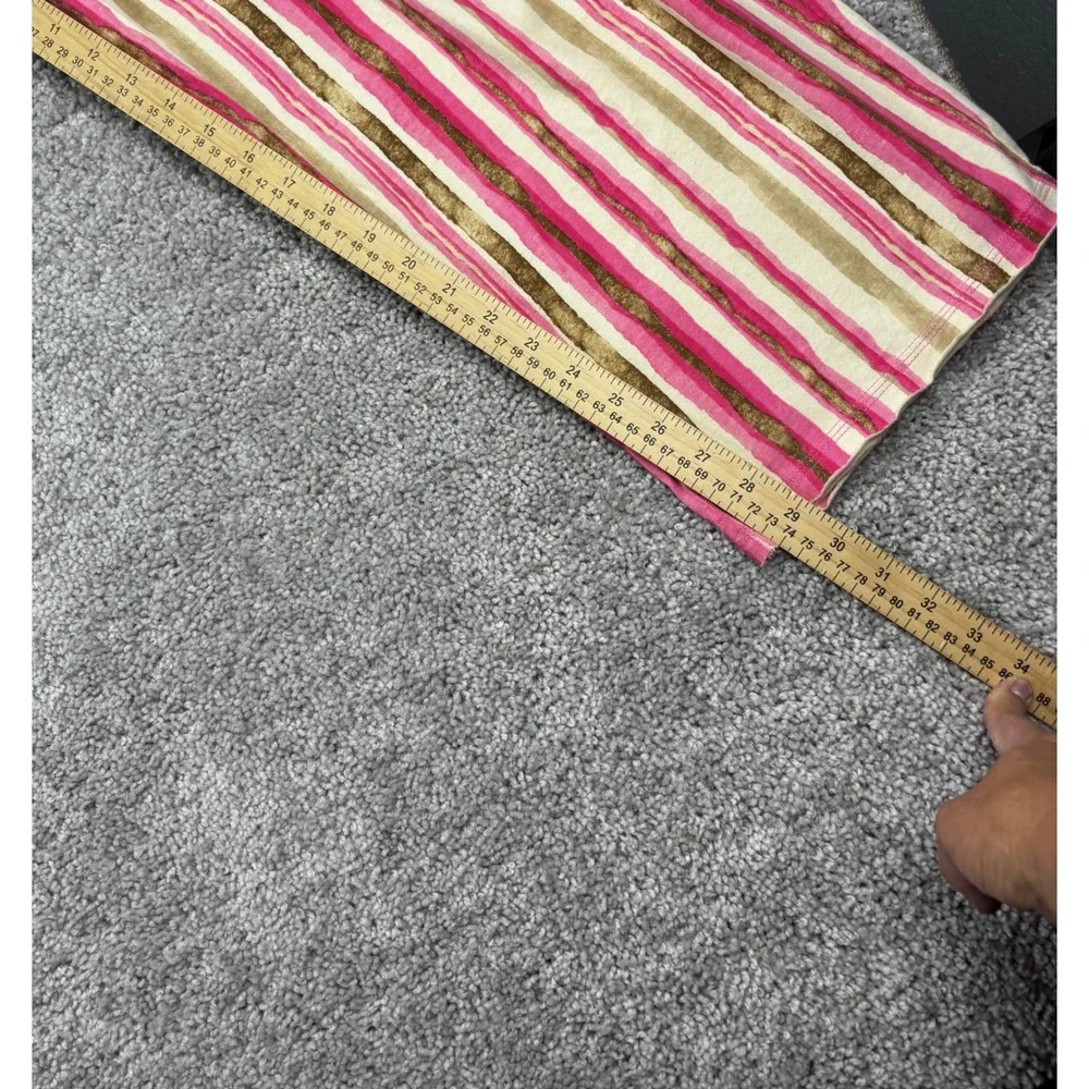Life is Good Womens Pink Tan Striped Cotton Pajama Lounge Pants Size M